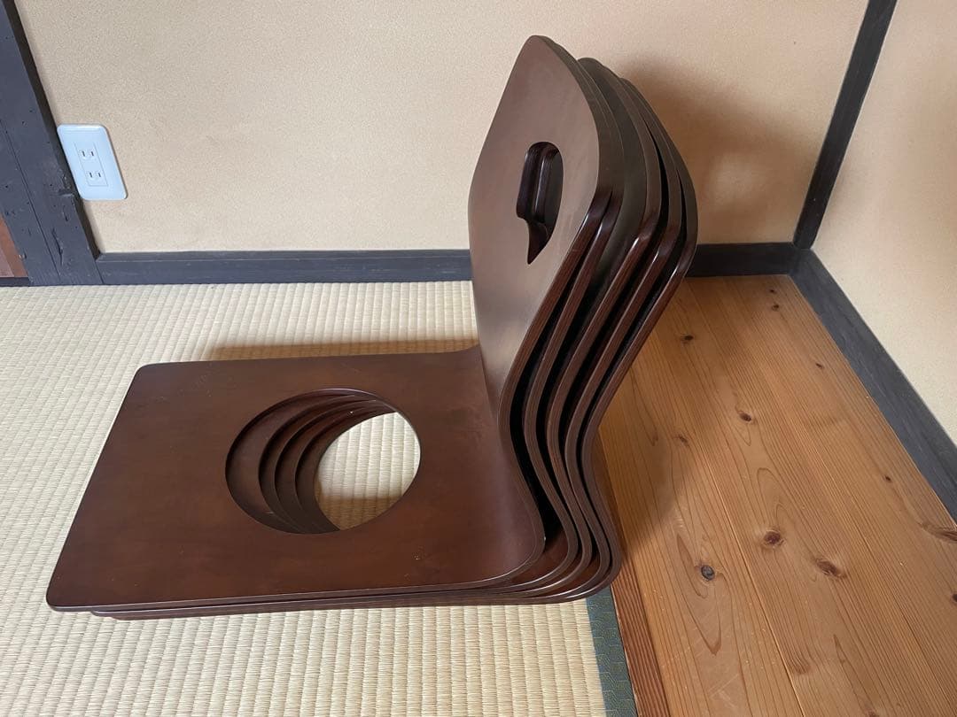 座椅子　5個セット　和モダン　木製　昭和レトロ