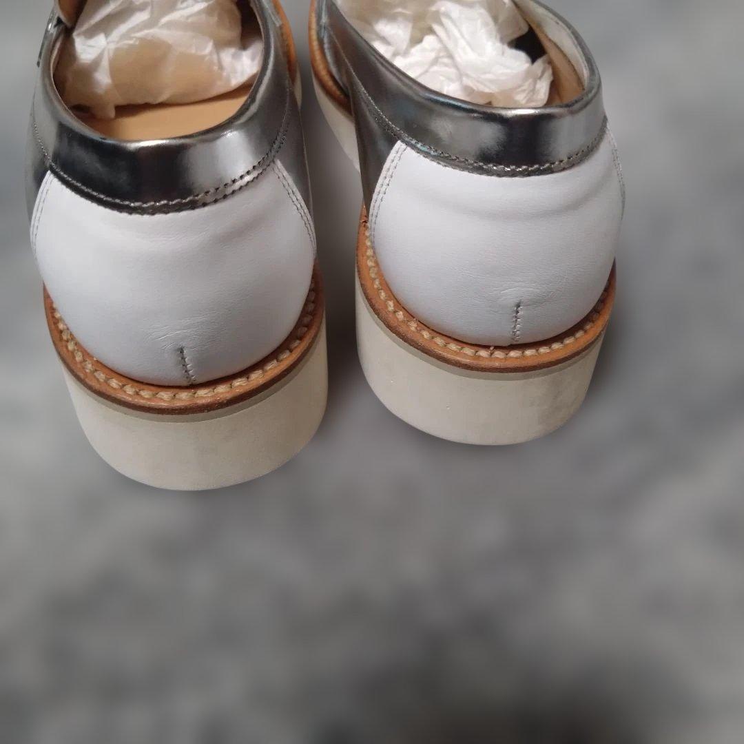 極美品 Palianco シルバー ホワイト ローファー サイズ38