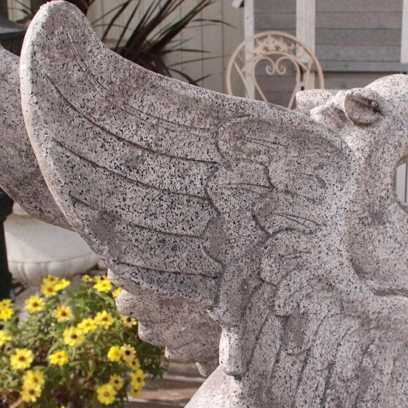 石像風グリフォン 樹脂製 神話の守護者が佇むガーデンオブジェ 143-212