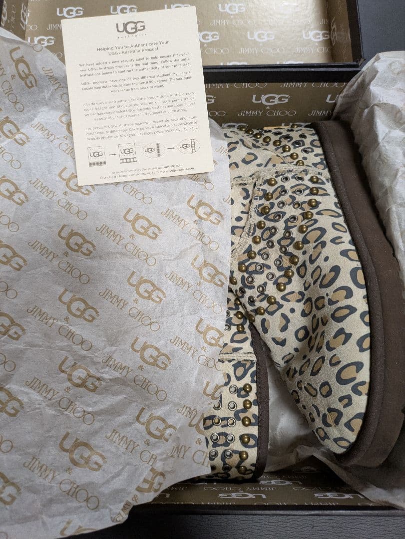 UGG & JIMMY CHOO ヒョウ柄ムートンブーツ 8