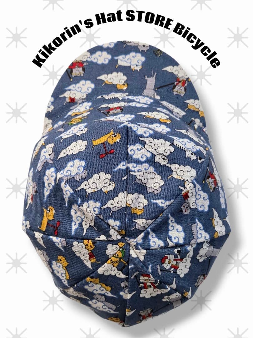 ★サイクルキャップ★【No.94】筋斗雲にゃんこ猫遊記(ブルー)