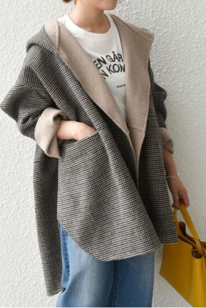 SHIPS any リバー フード ミディコート