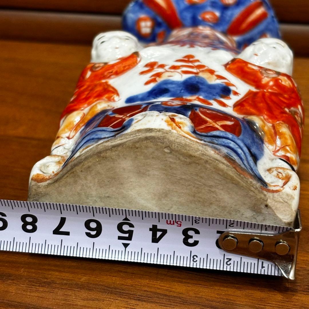 江戸時代　古伊万里　赤絵　唐子　掛け花入　花瓶　花器