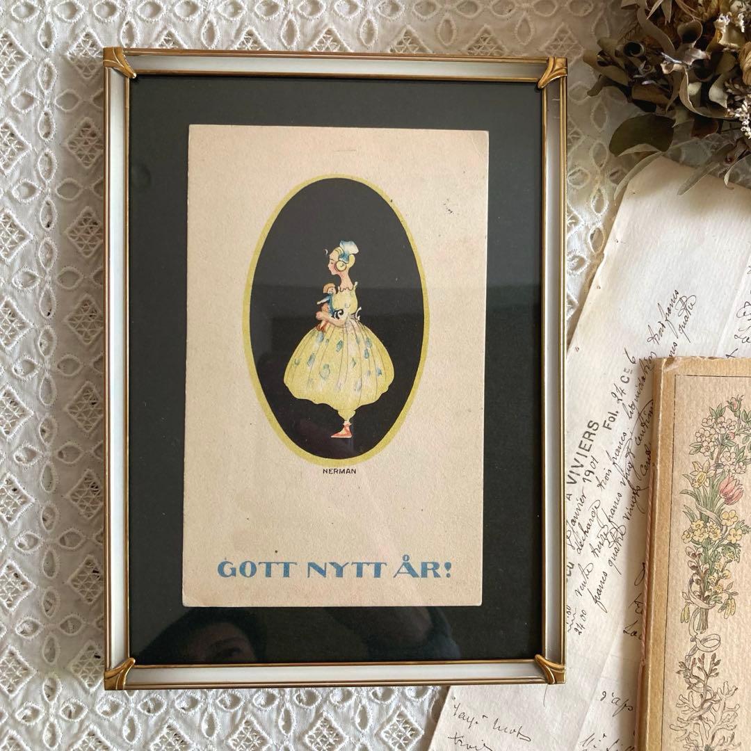 アンティークフレームI★1931年超希少なNERMANアンティークカード入り