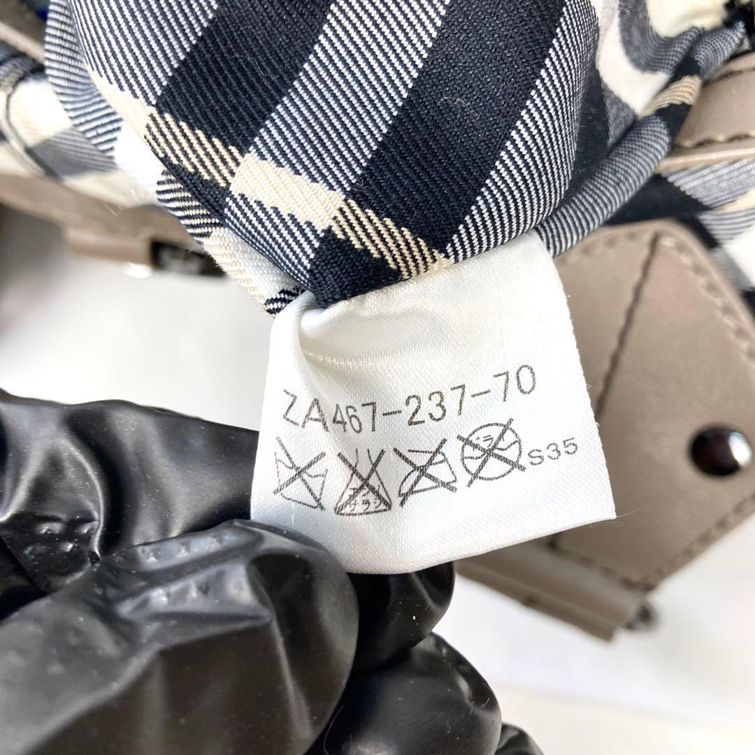 バーバリーブルーレーベル ホーボー ショルダーバッグ グレージュ レザー