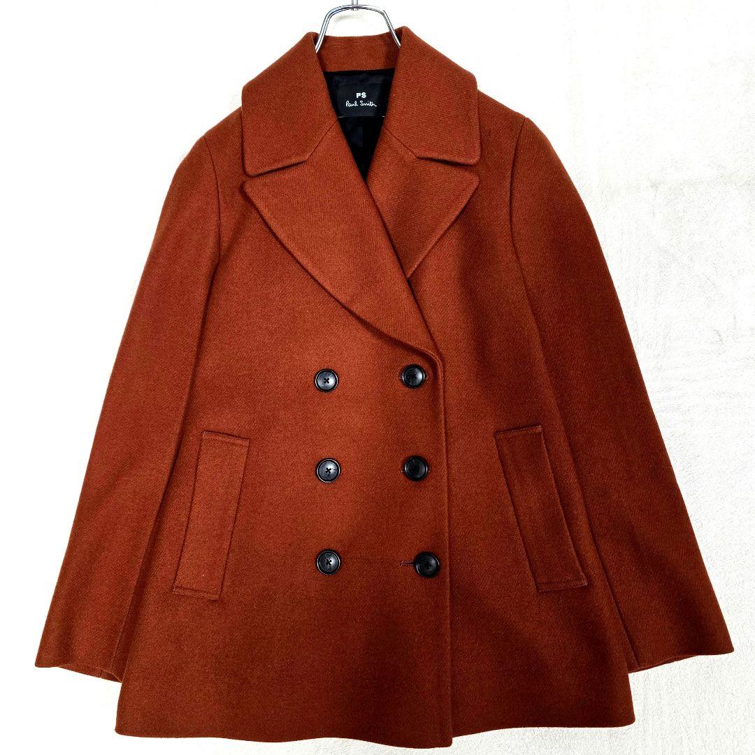 極美品 ピーエスポールスミス ピーコート ダブル ショート丈 テラコッタ 38