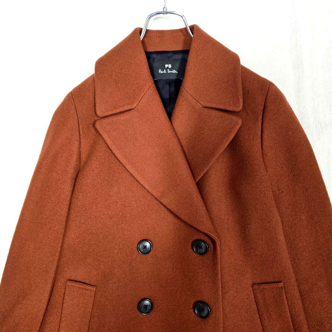 極美品 ピーエスポールスミス ピーコート ダブル ショート丈 テラコッタ 38