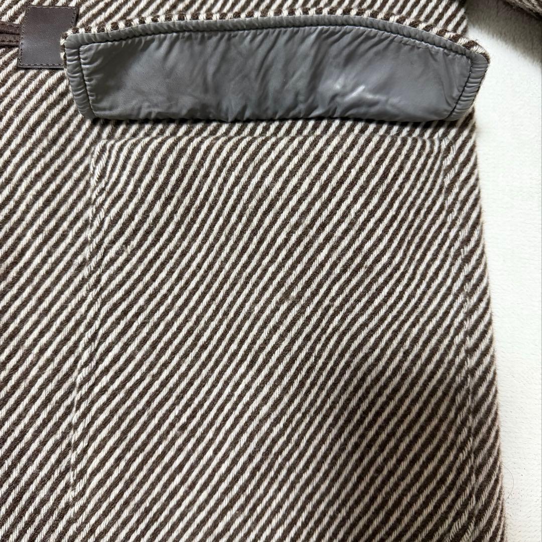 HERNO ヘルノ ストライプ ダッフルコート ブラウン ダッフル 46