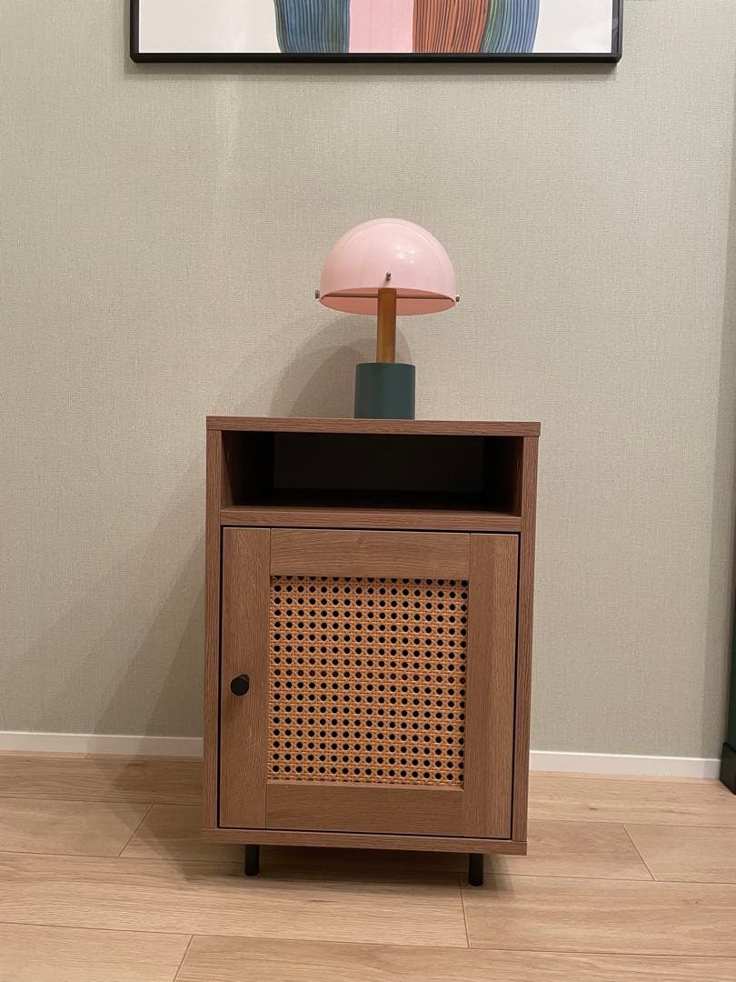 【廃盤】LOWYA ラタン調サイドテーブル サイドチェスト