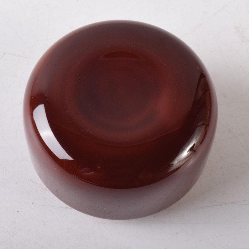 茶道具　山中塗　中嶋宗峰作　桜材　蟹蒔絵　下膨形香合　共箱　V　7507