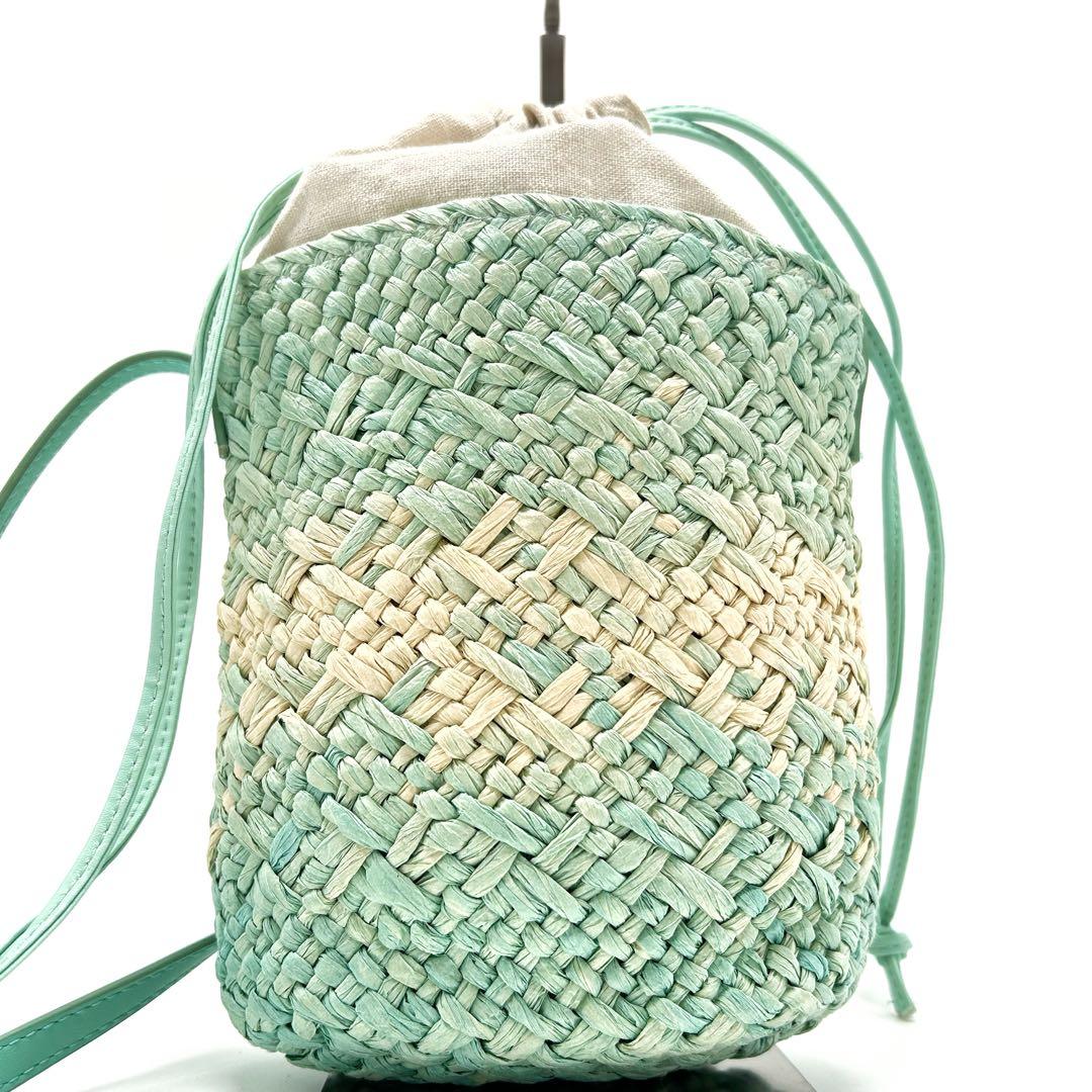 未使用級 ロエベ ラフィア ノベルティ カゴバッグ カゴ ショルダー 肩掛け