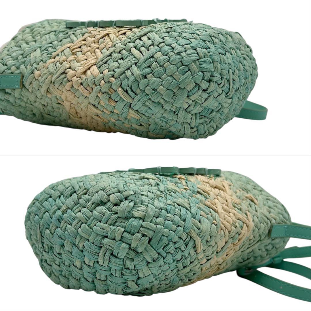 未使用級 ロエベ ラフィア ノベルティ カゴバッグ カゴ ショルダー 肩掛け