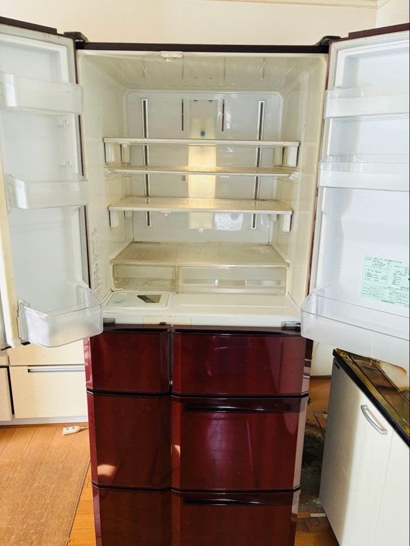 三菱 電気冷凍庫 冷蔵庫 565L 6ドア MR-G57N-R 動作品　製氷