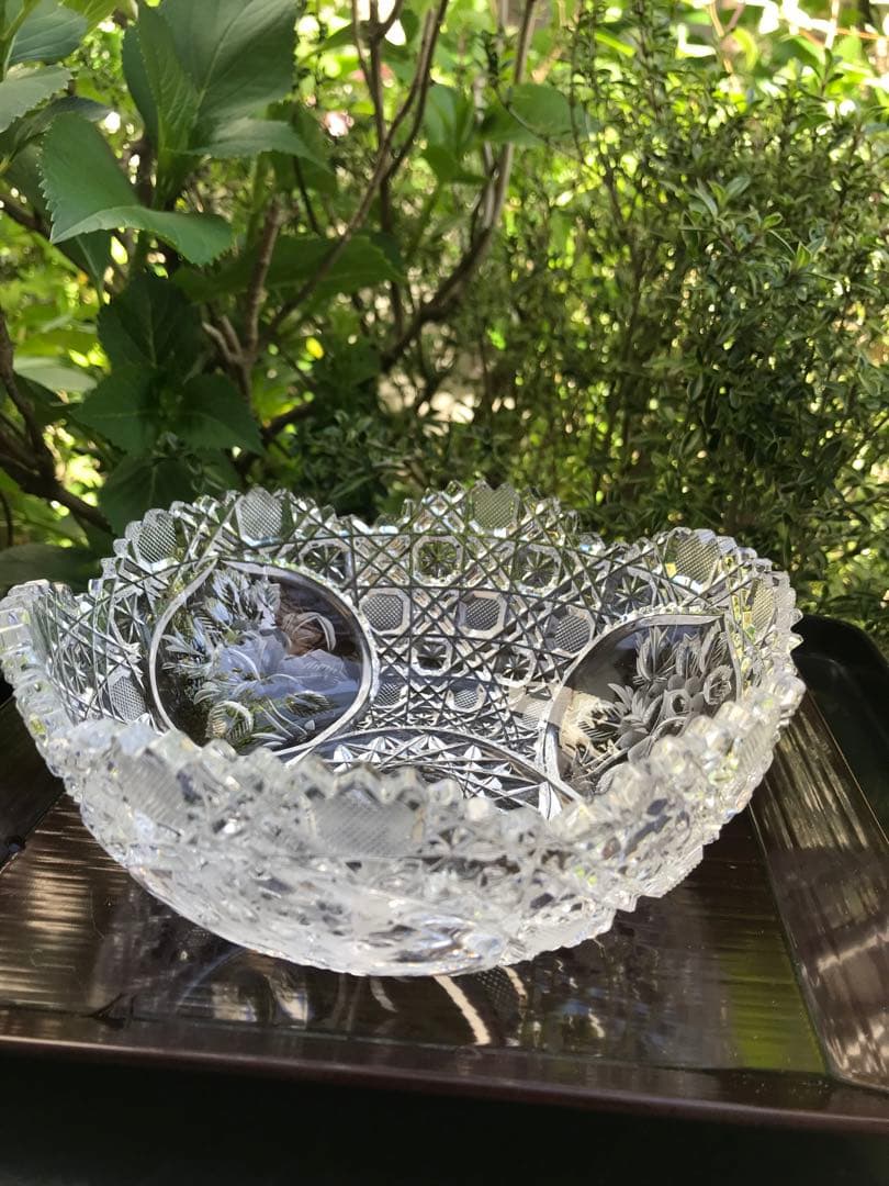 マイセン　クリスタル　ボウル　カットガラス　ガラス鉢