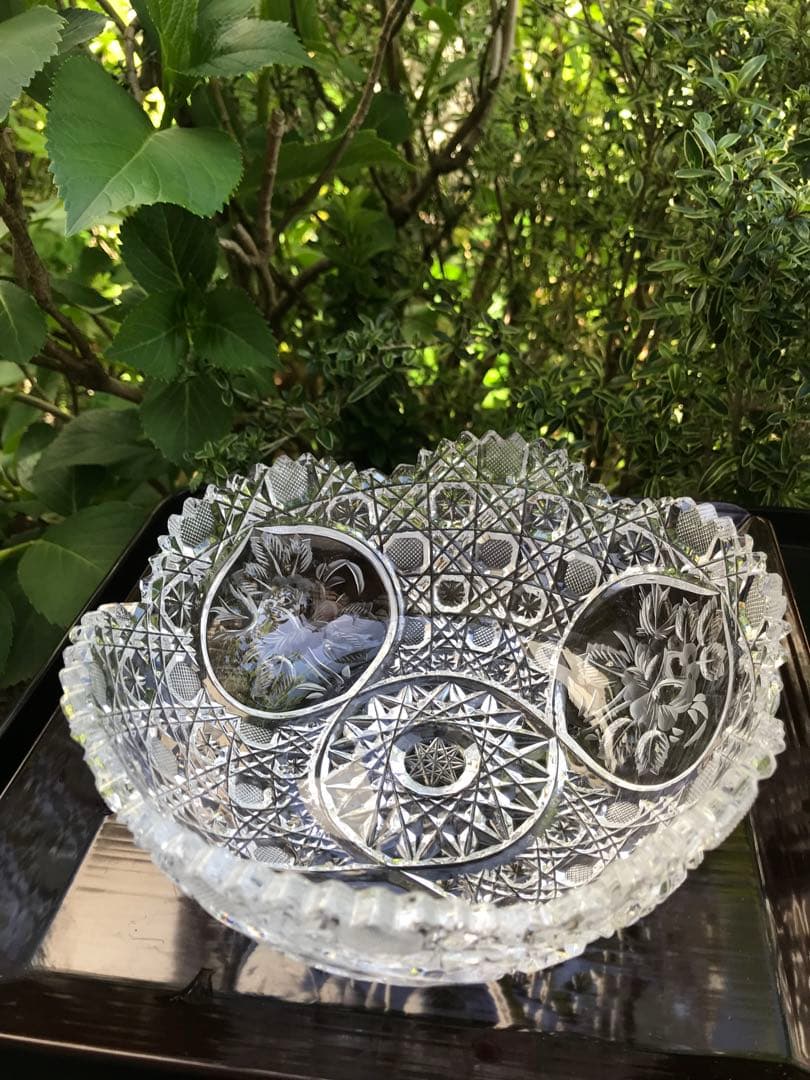 マイセン　クリスタル　ボウル　カットガラス　ガラス鉢