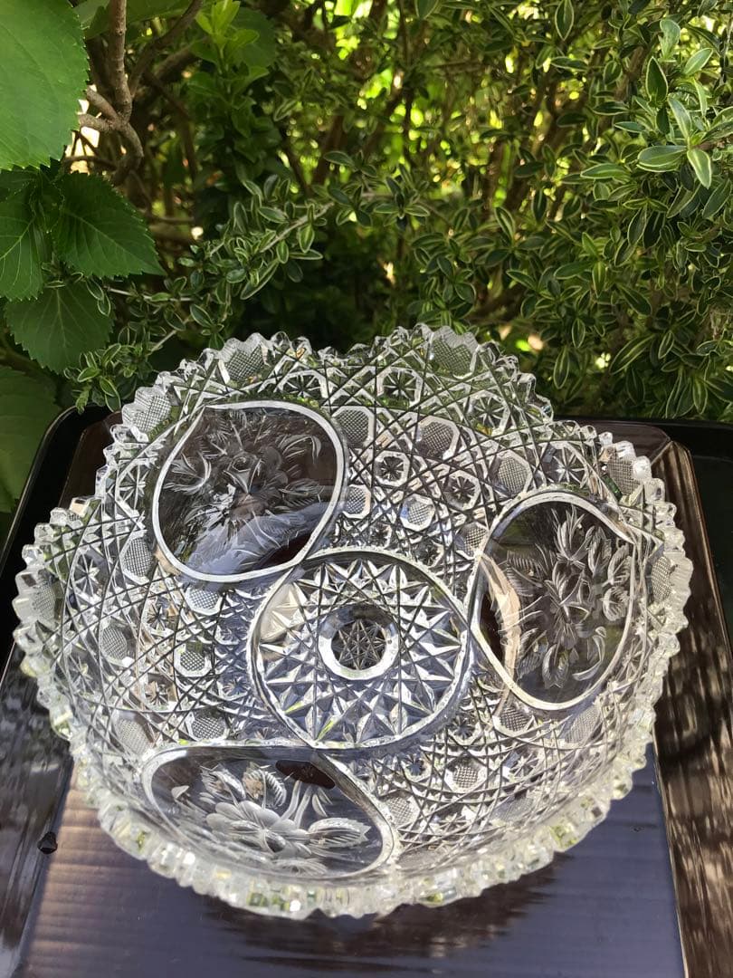 マイセン　クリスタル　ボウル　カットガラス　ガラス鉢