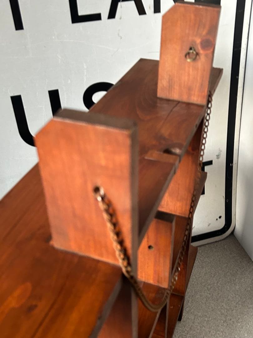 ヴィンテージ　木製飾り棚　ウォールシェルフ　壁掛け　アンティーク　古道具　レトロ