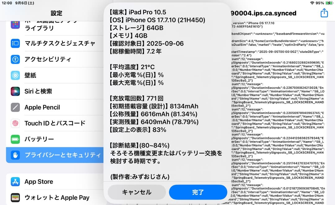 iPad Pro 10.5 64GB Wi-Fi 2018/6月購入 USED