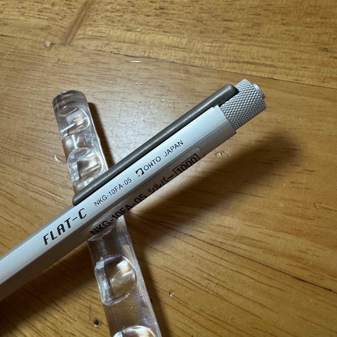 新品 廃盤 OHTO オート FLAT-C フラットシー ボールペン シルバー