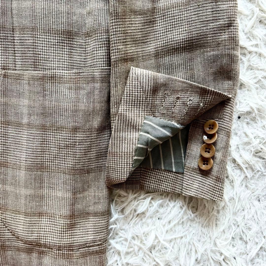 <美品>BOGLIOLI doverベージュ 春夏 シルクリネンジャケット 42