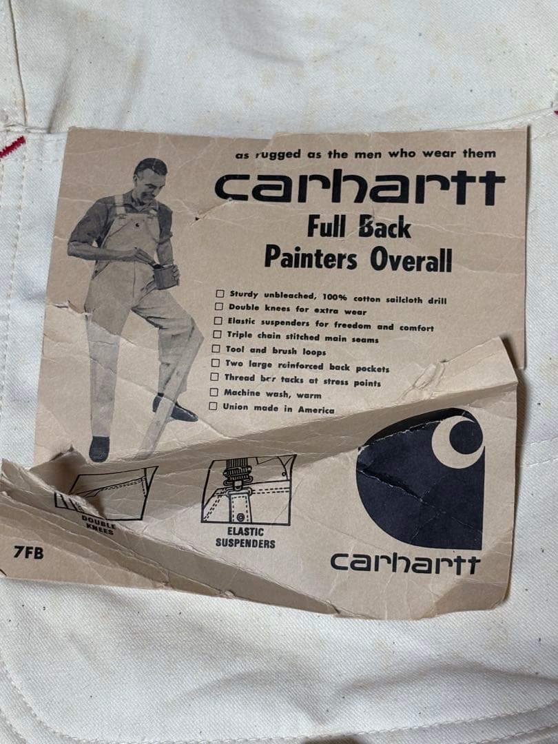 Carhartt オーバーオール プリントタグ　山ポケット デッドストック