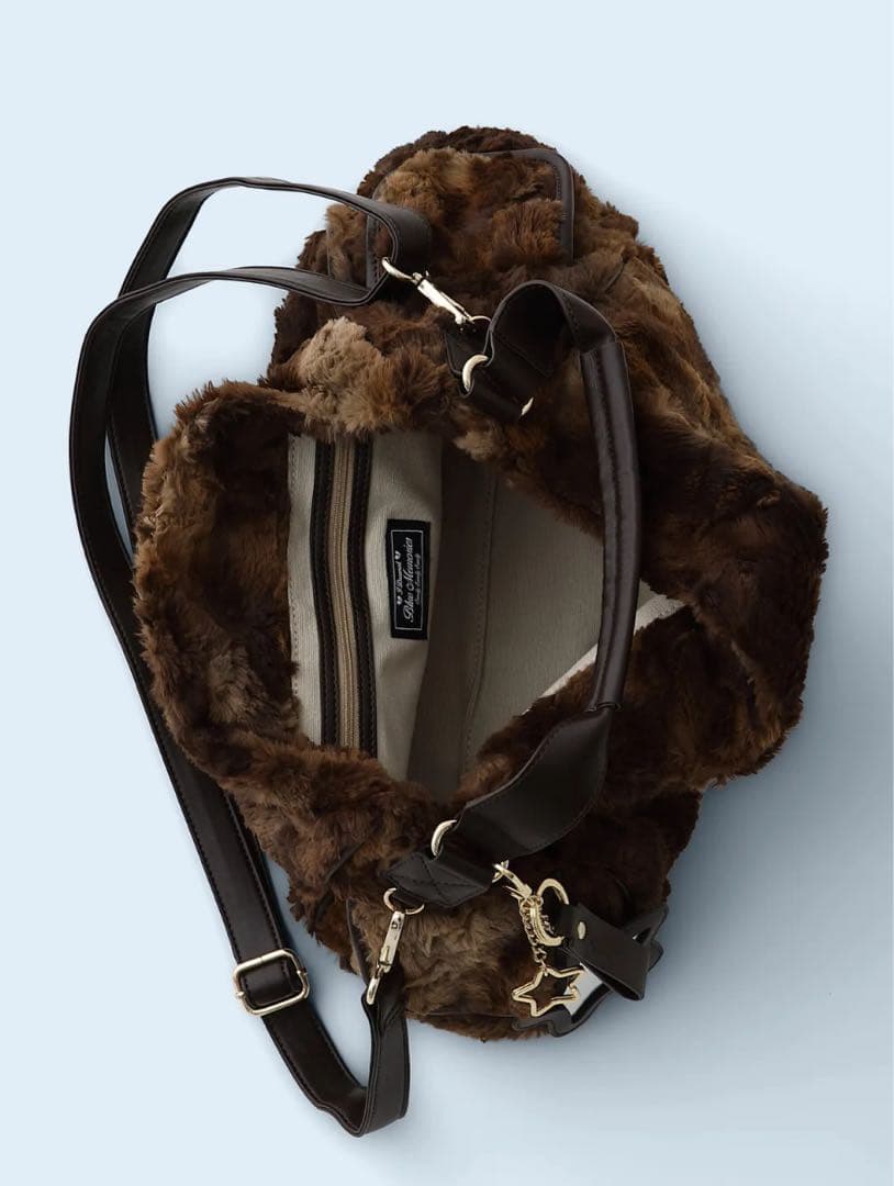 バッグ Bad Blue Eco Fur Pillow Bag (Brown)