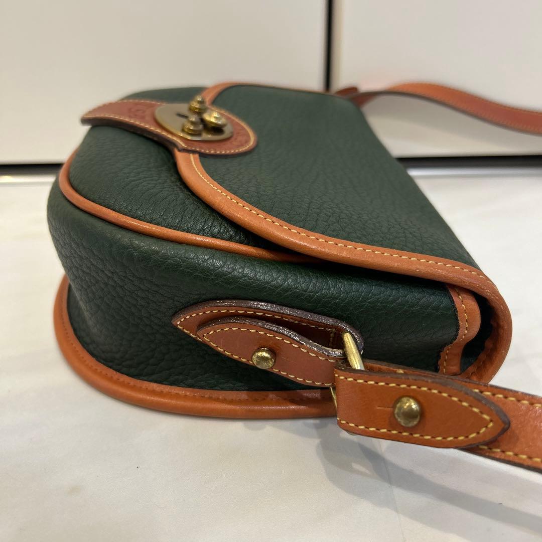 DOONEY&BOURKE USA製 レザーショルダーバッグ グリーン 美品