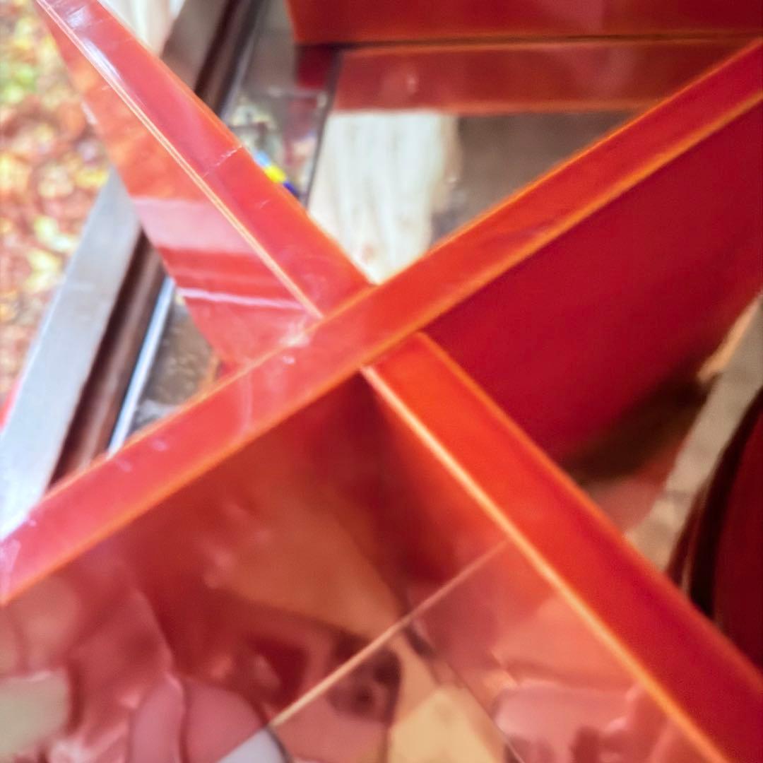 2212様感謝‼️透けるキャラメル色‼️丸形　飛騨春慶塗り　円形三宝　無形文化財