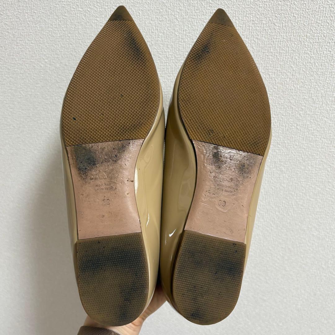 PELLICO ANIMA アネッリ エナメル パンプス 1cm ベージュ 39