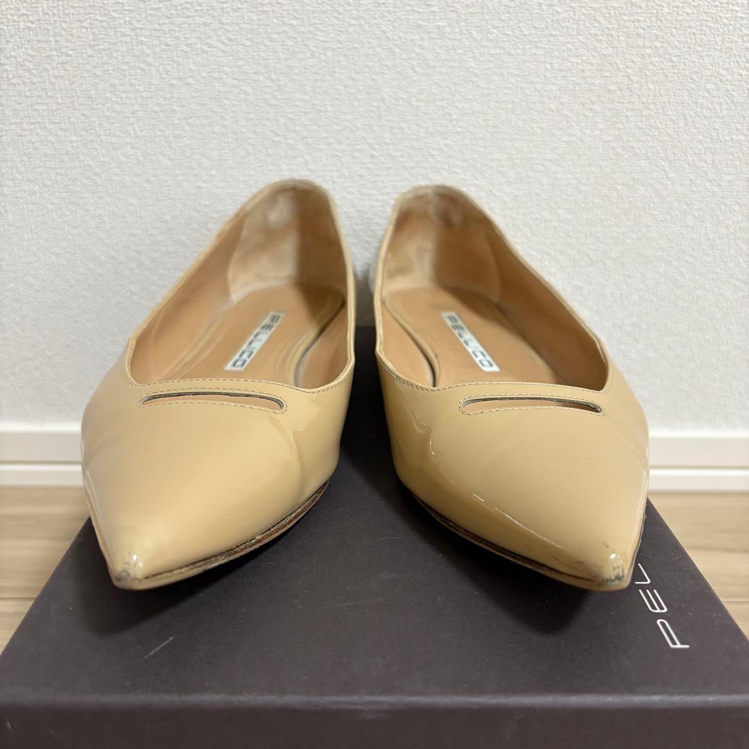 PELLICO ANIMA アネッリ エナメル パンプス 1cm ベージュ 39