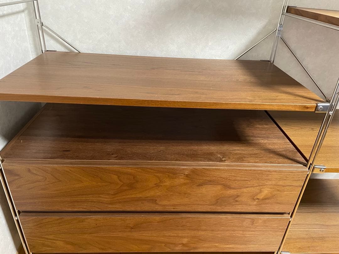 【美品】無印良品 ステンレスユニットシェルフ ウォールナット材ワードローブセット