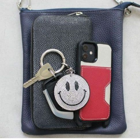 美品♪サロンドアルファード スマイル プチポシェット ショルダーバッグ シルバー