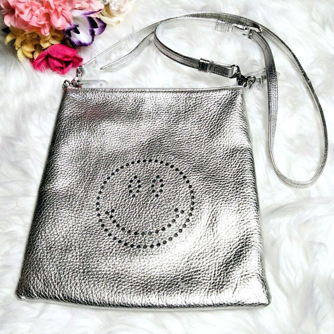 美品♪サロンドアルファード スマイル プチポシェット ショルダーバッグ シルバー