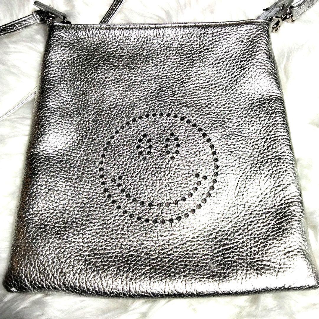 美品♪サロンドアルファード スマイル プチポシェット ショルダーバッグ シルバー