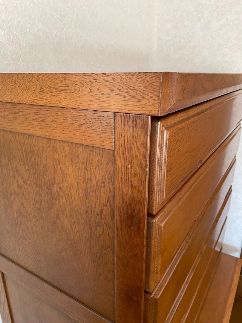 ナチュラルウッド 5段チェスト