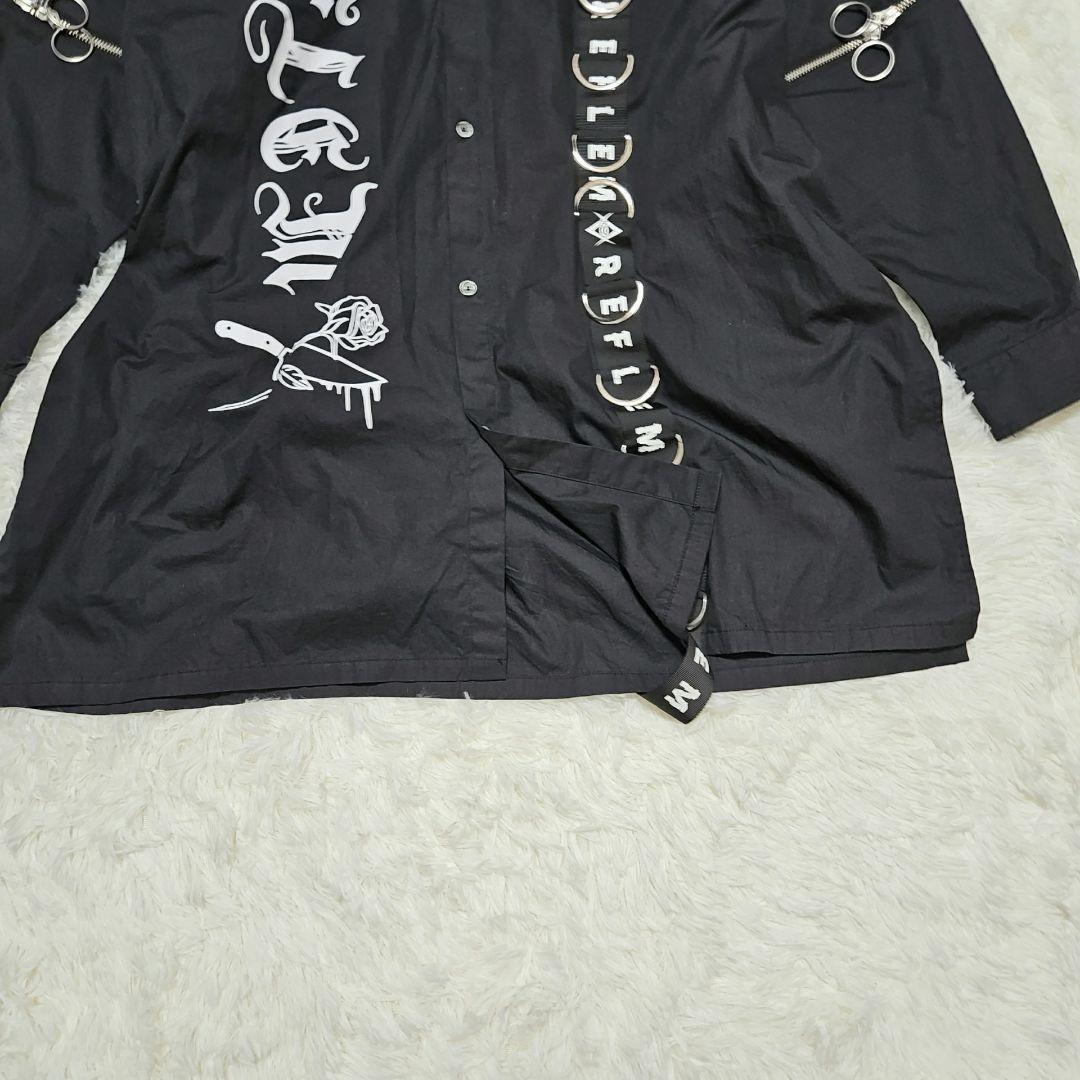 美品♥ レフレム 【F】Dリングデザインロングシャツ ブラック レディース
