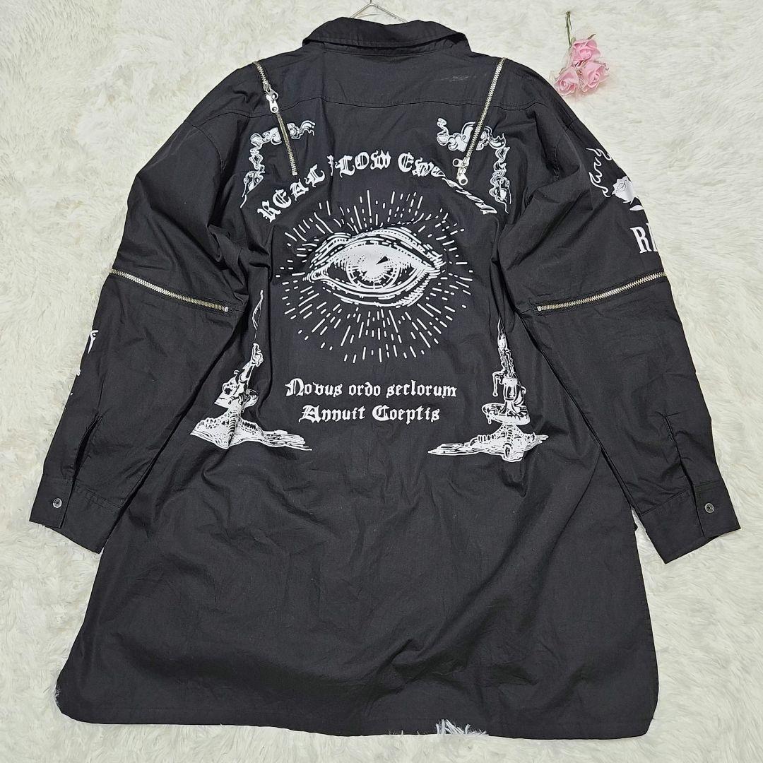 美品♥ レフレム 【F】Dリングデザインロングシャツ ブラック レディース