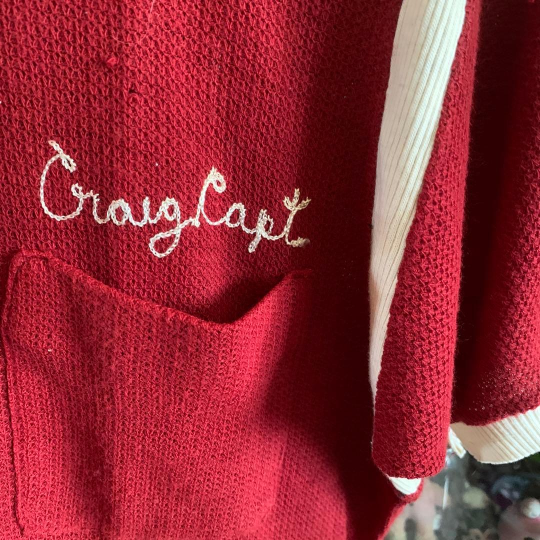 ビンテージ　Craig Lapit 赤 ボーリングシャツ