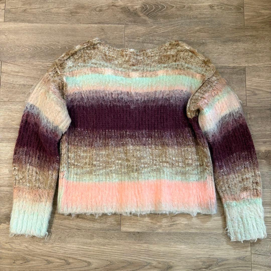 トップス PERVERZE Gradient Stripe Wide Cardigan