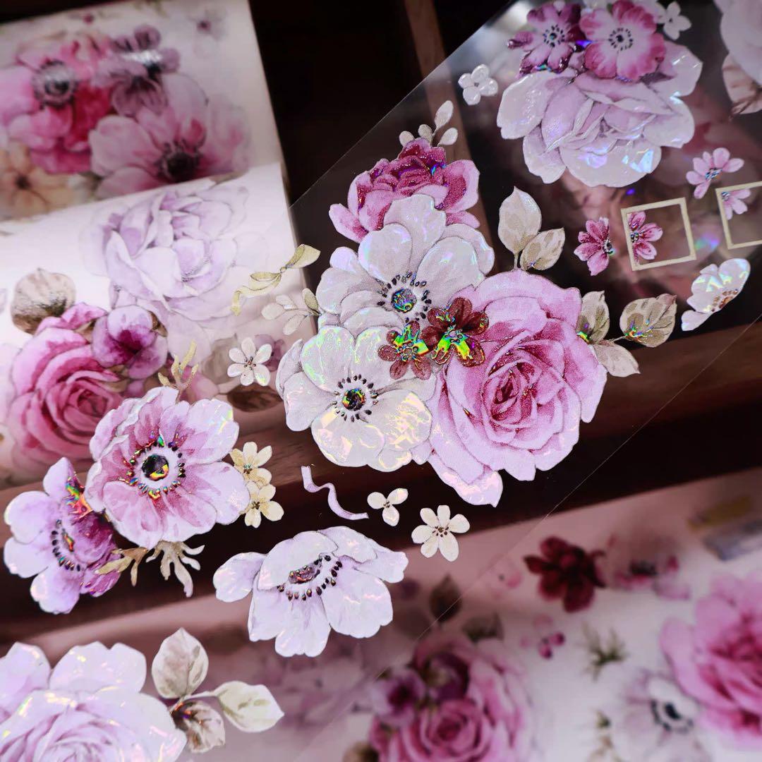 壹洱原创《紫雾纱》海外マスキングテープ　マステ 【2559】