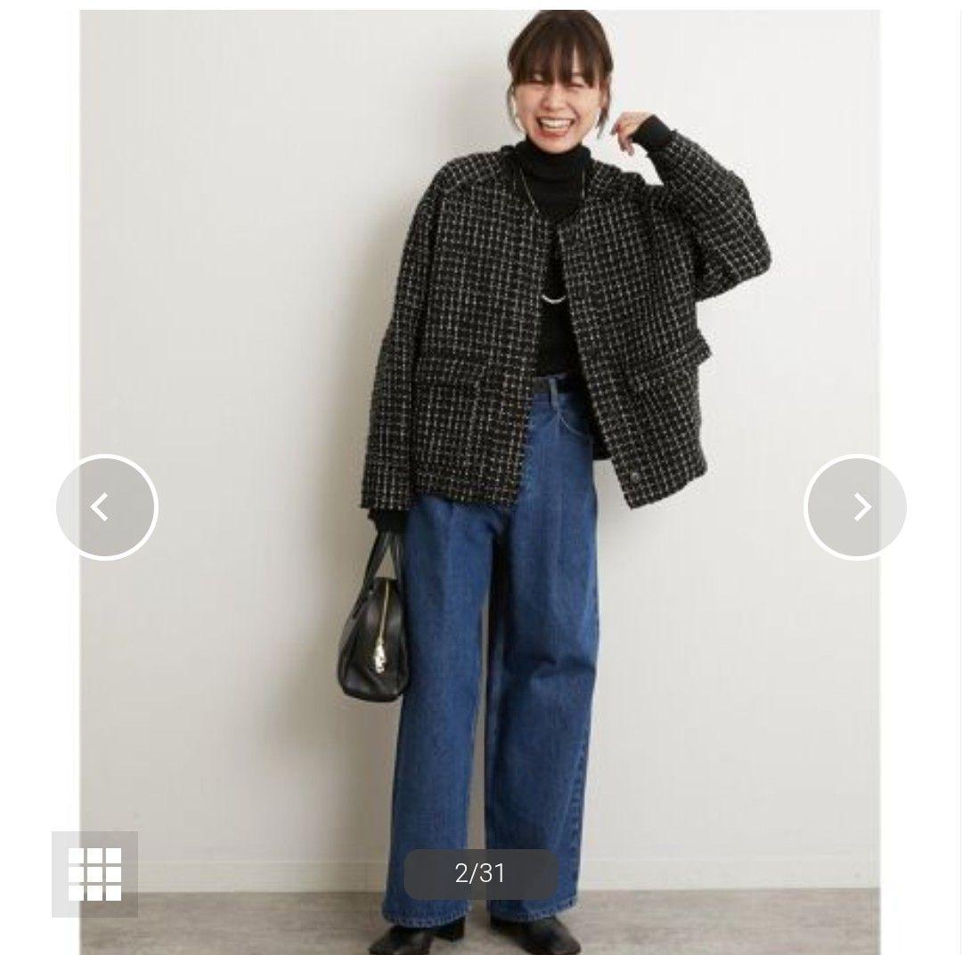 良品 ジャーナルスタンダードレリューム TWEEDクルーネックジャケット