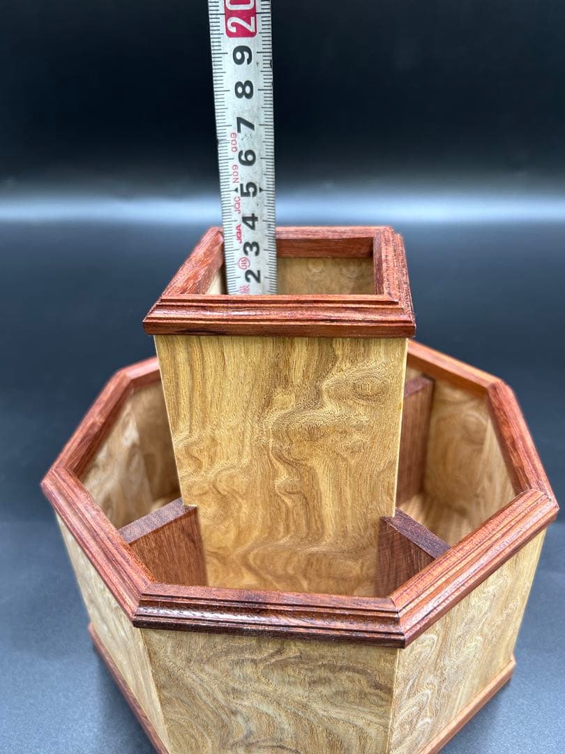 [即購入OK]楡(ニレ)の無垢材　仕切り付きリモコンBOX 新品未使用