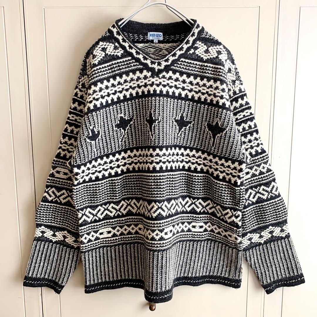つる様 レア❗️ 90s KENZO HOMME ケンゾー デザインニット