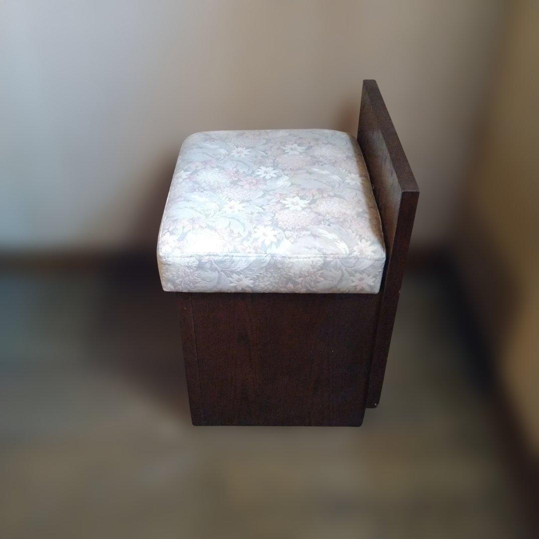 【昭和レトロ】カリモク　ドマーニ　背もたれ付き木製スツール