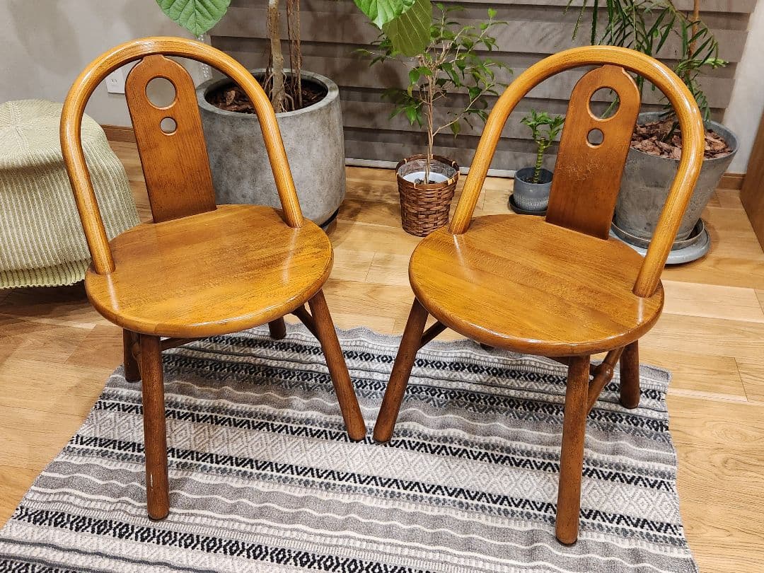 【交渉可】Karimoku　カリモク家具　木製ダイニングチェア　2脚セット廃盤品