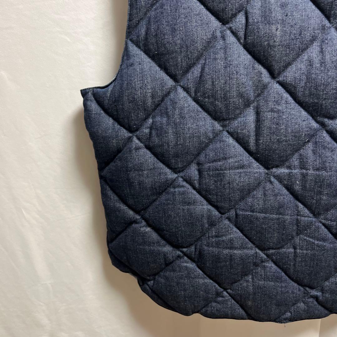 SUGAR CANE レザーヨーク デニムダウンベスト　キルティング　インディゴ