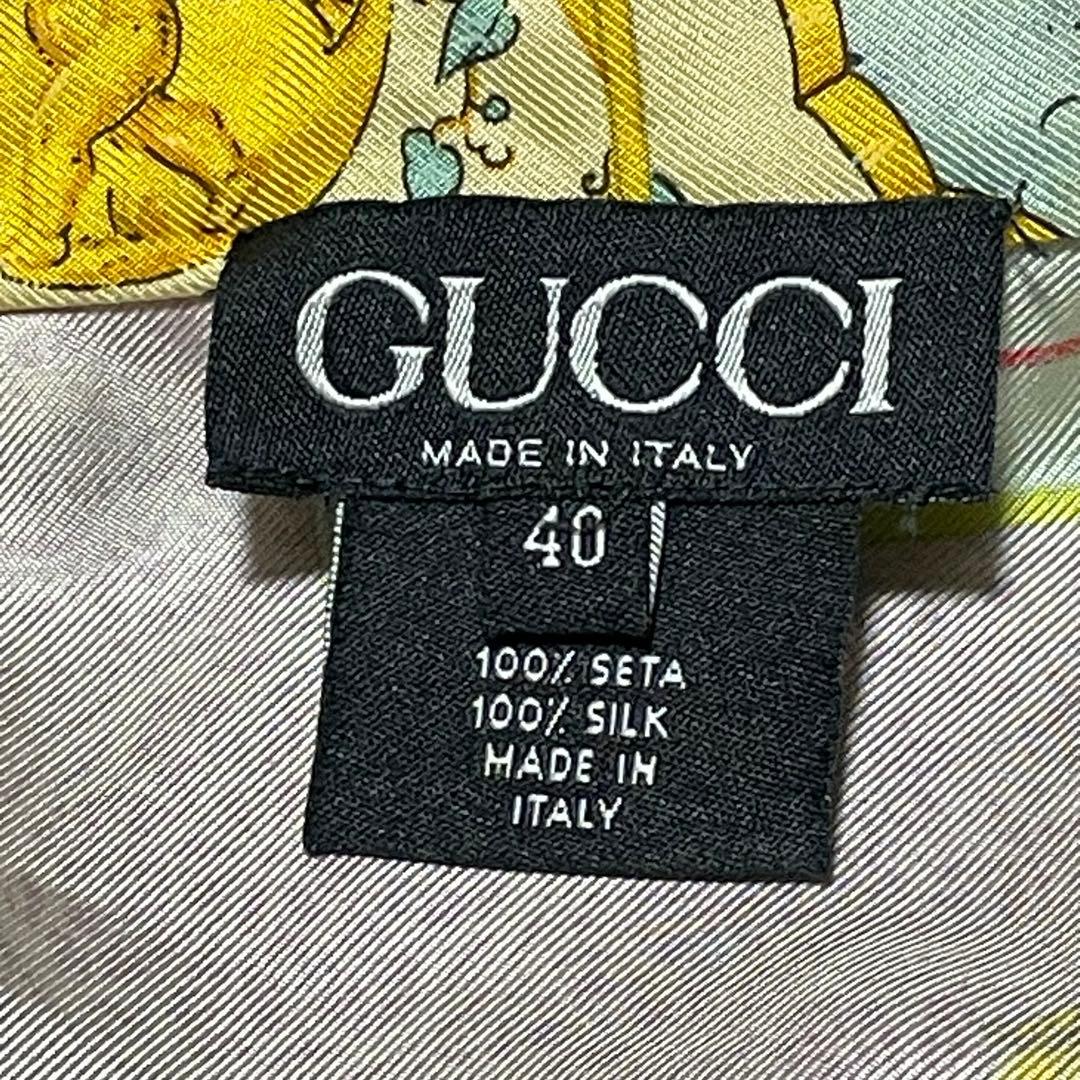 希少　グッチ　GUCCI （40） マグカップ柄シャツ　総柄　シルク100%