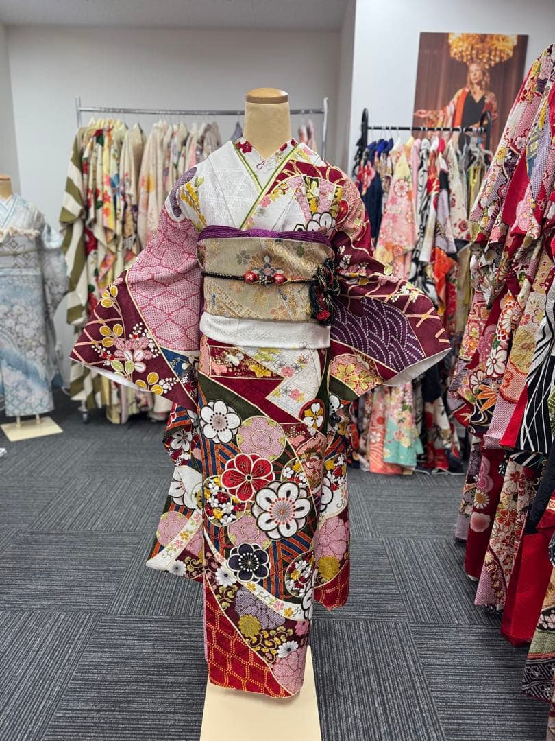 かめとたぬき様　振袖+長襦袢のみ【918】【165cm~175cmの方用】