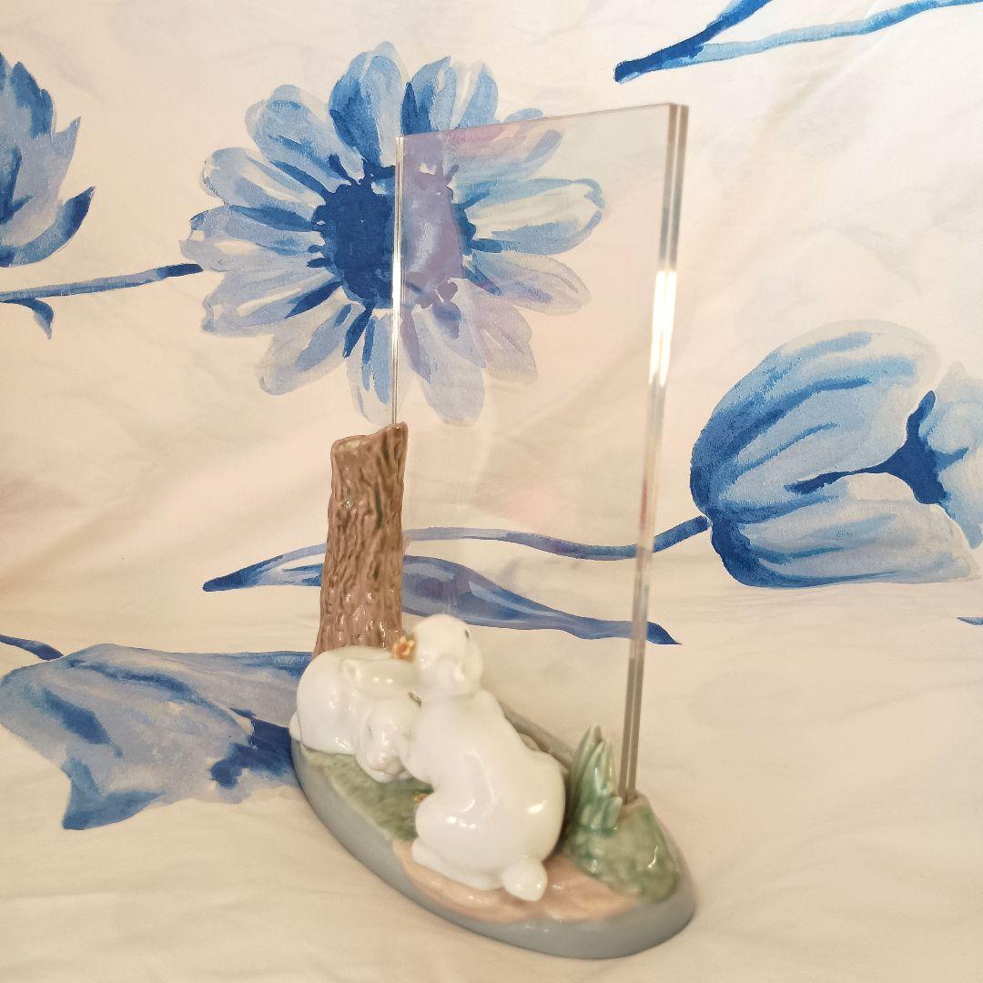 リヤドロ　写真立て　フォトフレーム　うさぎ　木　森　かわいい　置物