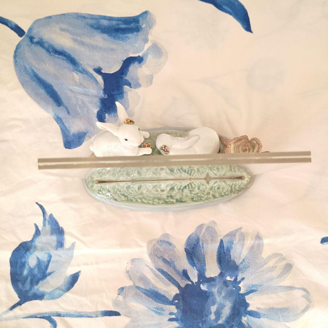 リヤドロ　写真立て　フォトフレーム　うさぎ　木　森　かわいい　置物